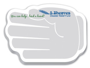 Promotional Sticky Notes: 4 inch x 3 inch Hand Shaped Sticky Notes